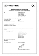 Samsvarserklæring for luftavfukter TTK 75 S (INT)