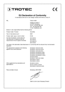 Samsvarserklæring for luftfukter B 400 (INT)